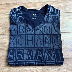 A/X Armani Exchange Black V-Neck Short Sleeve T-Shirt